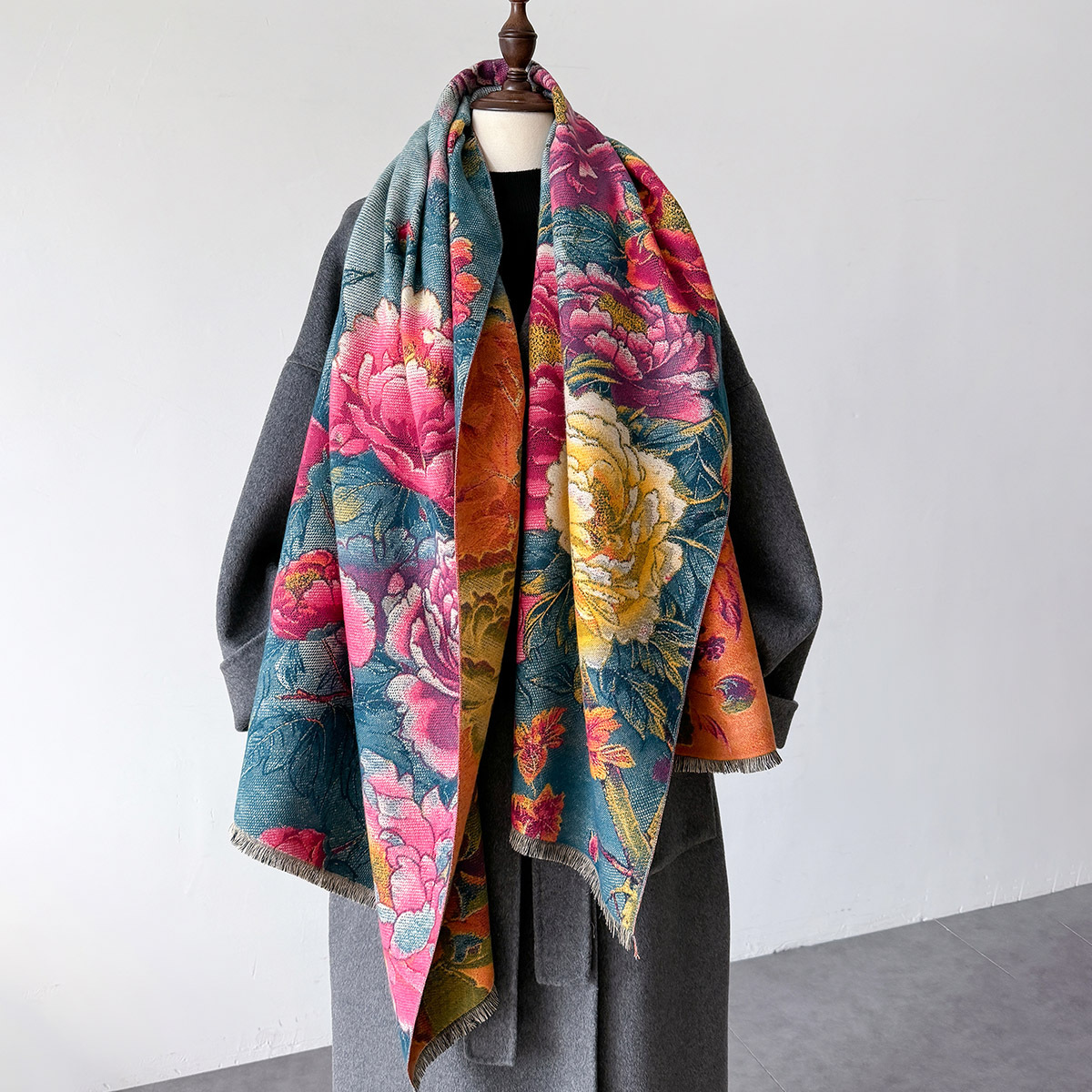 따뜻한 캐시미어 스카프 여성 목도리 꽃 인쇄 새로운 랩 - Cashmere Pashmina Wrap 리뷰 및 가격
