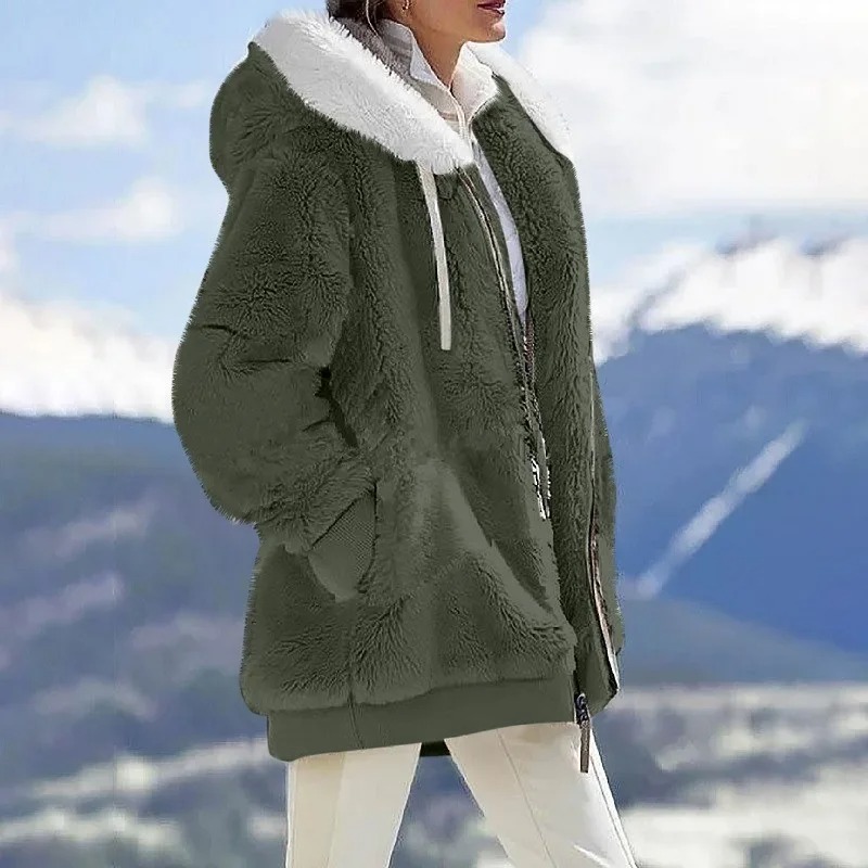 2025 겨울 따뜻한 여성 재킷 플러시 캐주얼 루즈 플 - Wool Coat Peacoat 리뷰 및 가격