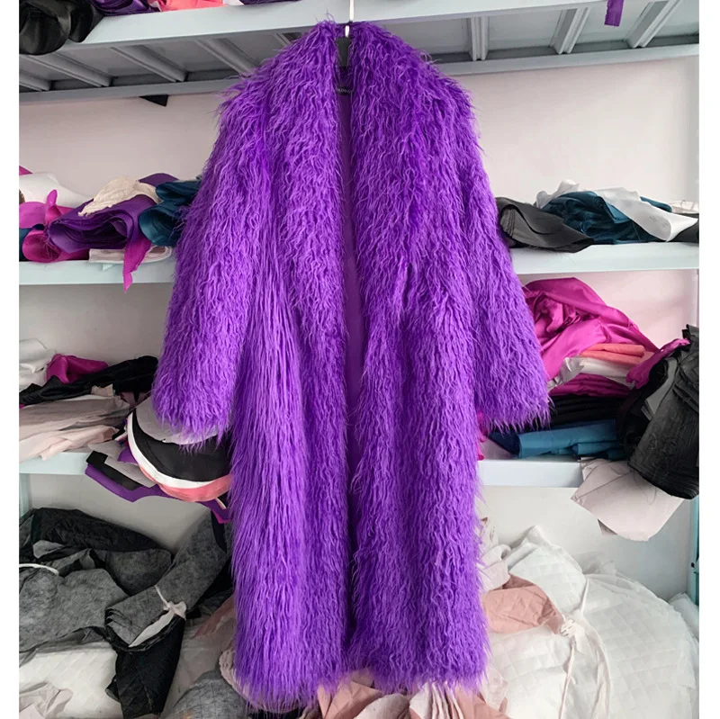 여성 모조 양 가짜 모피 롱 코트 카디건 열 느슨한 슬 - Wool Coat Peacoat 리뷰 및 가격