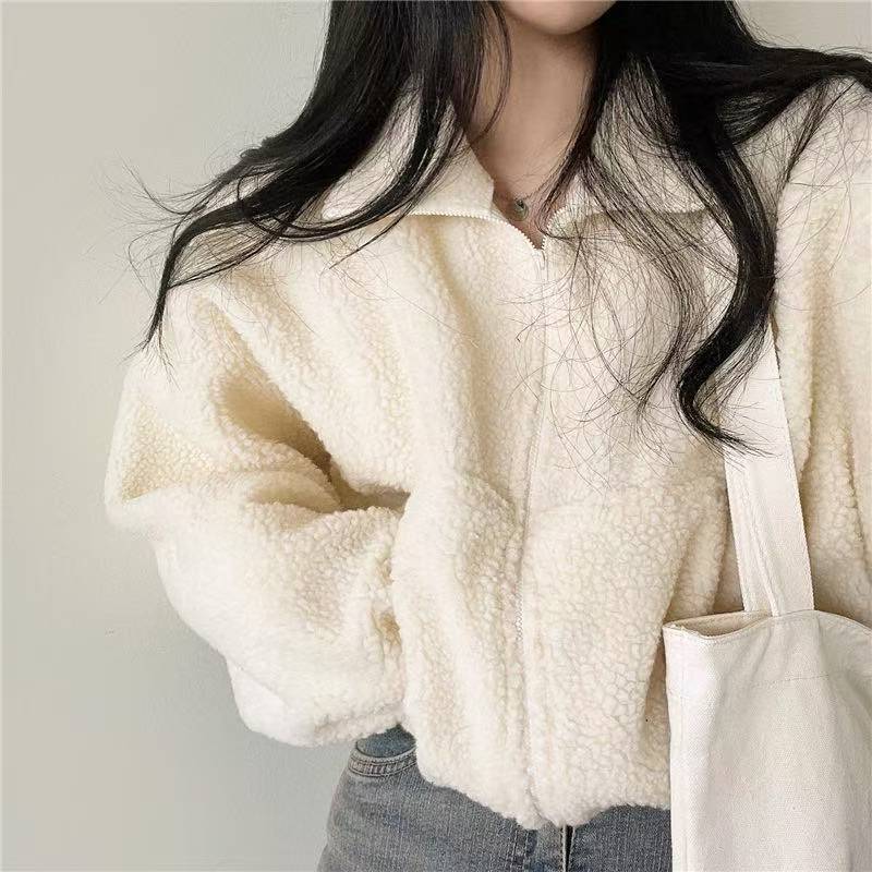 여성용 스탠드 칼라 크롭 집업 후드 재킷, 플리스 안감 - Sherpa Hoodie Fleece 리뷰 및 가격