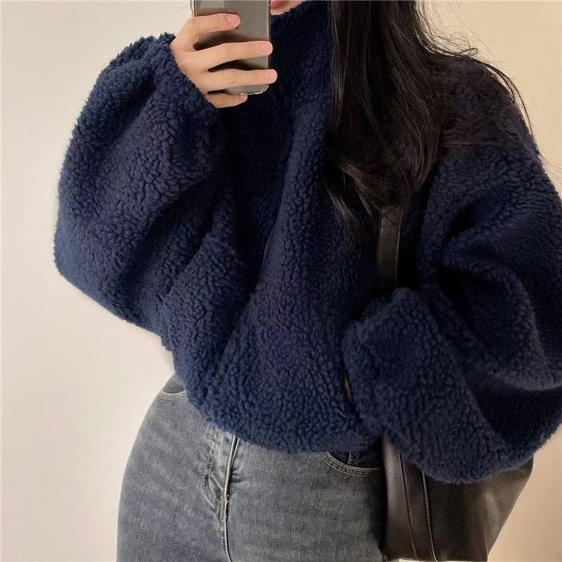 여성용 스탠드 칼라 크롭 집업 후드 재킷, 플리스 안감 - Sherpa Hoodie Fleece 리뷰 및 가격